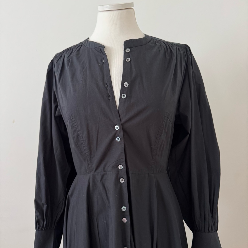 Doen Black Long Sleeve Button-Front Maxi Dress - Picture 2 of 9